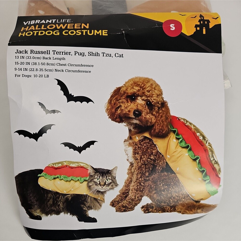 Vibrant Life Hot Dog Pet Costume Small Dog Cat Halloween 10-20 lb New